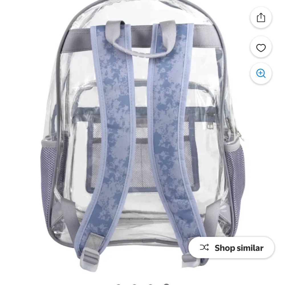 Summit Ridge Clear Gray Transparent Backpack by - 18" - Picture 6 of 6